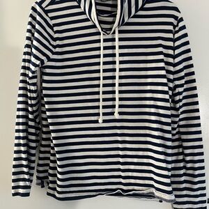Striped Hoodie with Drawstrings